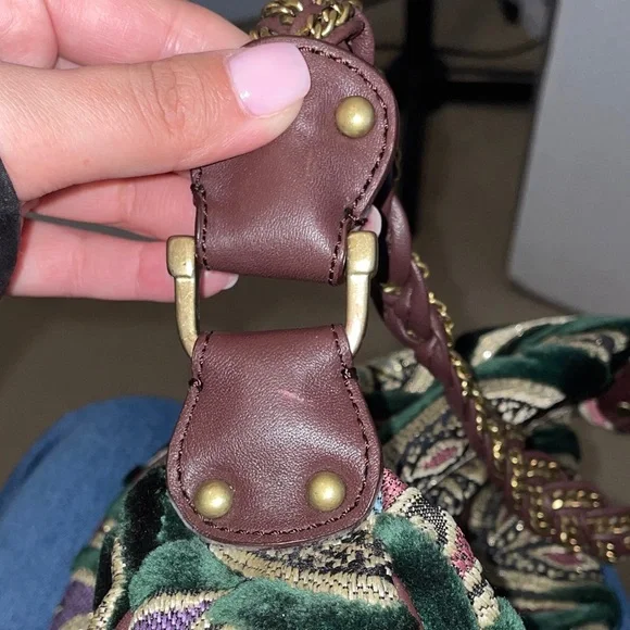 Maxx New York Green and Brown Patterned Hobo Bag - Picture 8 of 8